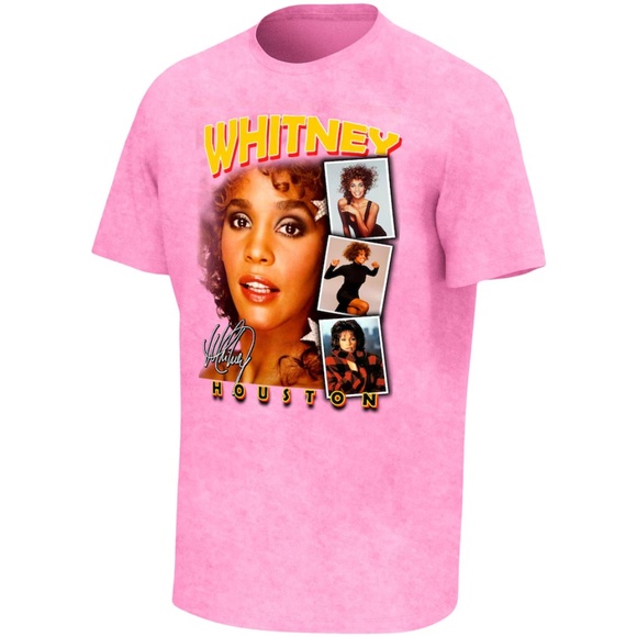 Whitney Houston Pink Graphic T-Shirt Size M Unisex NEW retro style - Picture 11 of 11